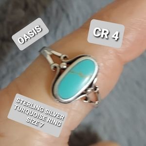STERLING SILVER TURQUOISE OASIS RING SIZE 7